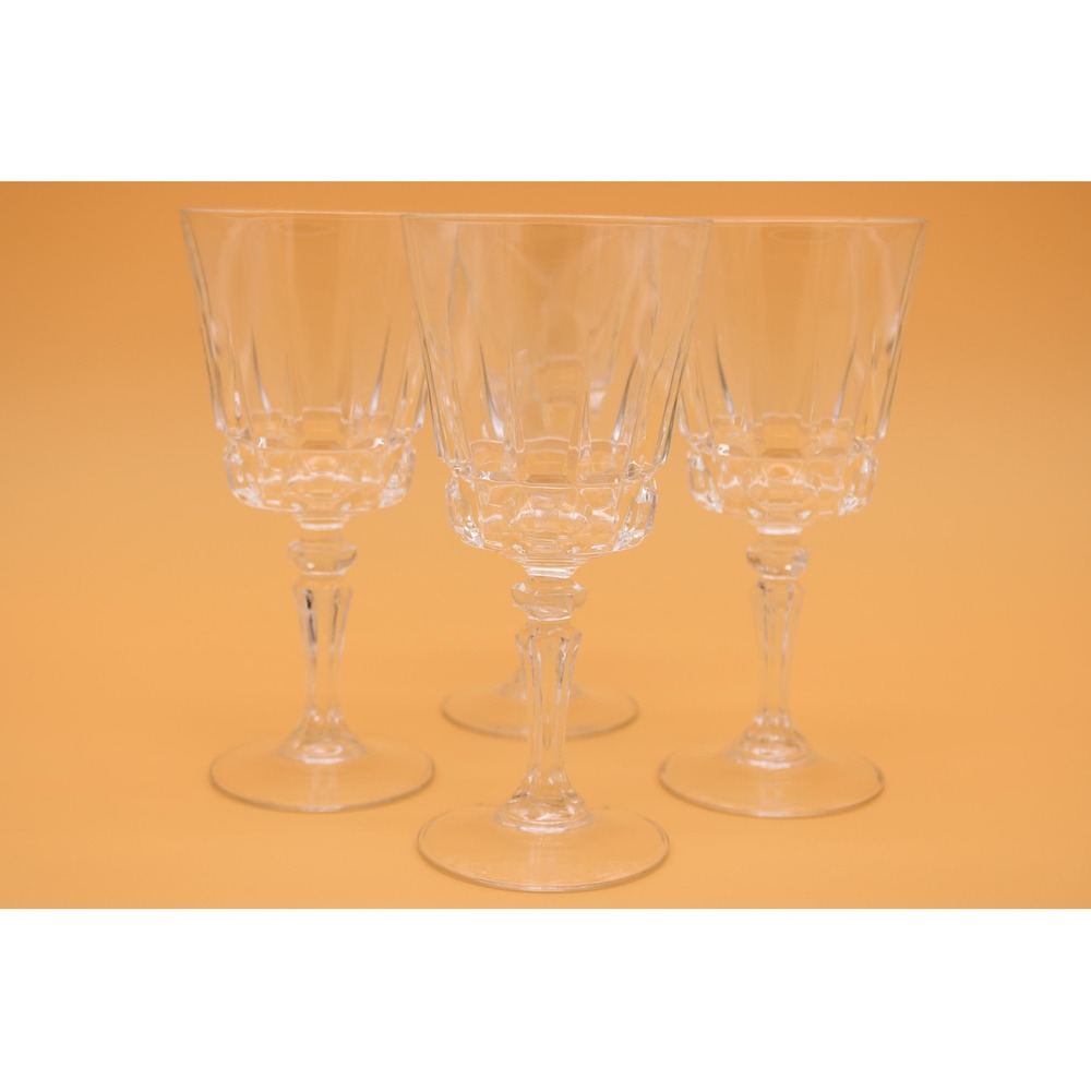 Cristal Darques Durand Chantelle Claret Wine Glasses - 4 Piece Geometric Set
